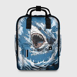 Рюкзак женский Морда акулы в воде, цвет: 3D-принт