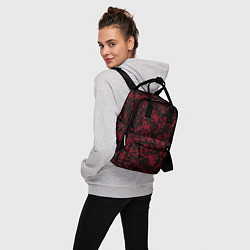 Рюкзак женский Красно-чёрная пятнистая текстура, цвет: 3D-принт — фото 2