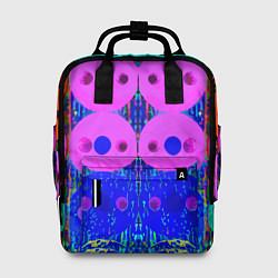 Рюкзак женский Паттерн из дисков - неон - нейросеть, цвет: 3D-принт