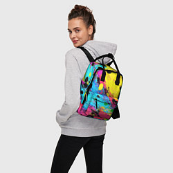 Рюкзак женский Цветная абстракция - живопись, цвет: 3D-принт — фото 2