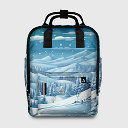 Женский рюкзак Новогодний пейзаж природа