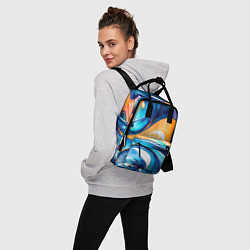 Рюкзак женский Линейная красочная абстракция, цвет: 3D-принт — фото 2