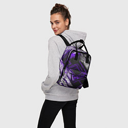 Рюкзак женский Киберпанк линии белые и фиолетовые, цвет: 3D-принт — фото 2