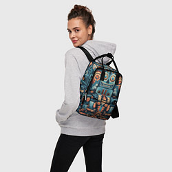 Рюкзак женский Симметричный абстрактный паттерн в ацтекском стиле, цвет: 3D-принт — фото 2