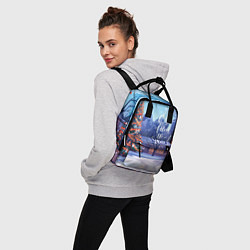 Рюкзак женский С новым годом зимний пейзаж, цвет: 3D-принт — фото 2