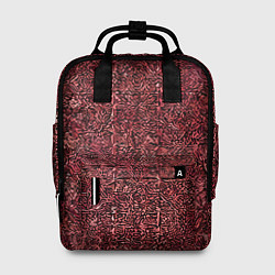Рюкзак женский Чёрные и красные мазки, цвет: 3D-принт