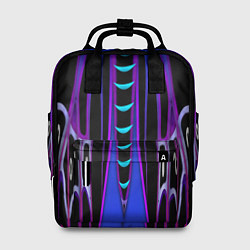 Рюкзак женский Черно-фиолетовый узор, цвет: 3D-принт