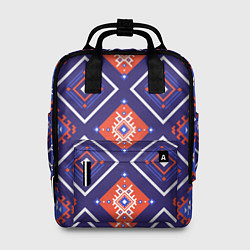 Рюкзак женский Этнические ромбы в контрасте, цвет: 3D-принт