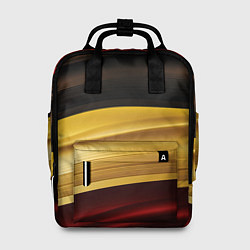 Женский рюкзак Черный красный желтый цвет абстракции