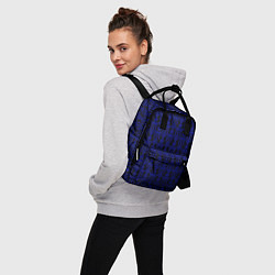 Рюкзак женский Чёрно-синий узоры, цвет: 3D-принт — фото 2