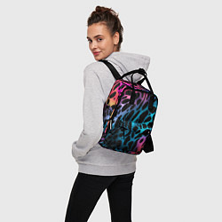 Рюкзак женский Черные пятна на разноцветном фоне, цвет: 3D-принт — фото 2