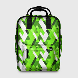 Женский рюкзак Зелёные и белые фигуры