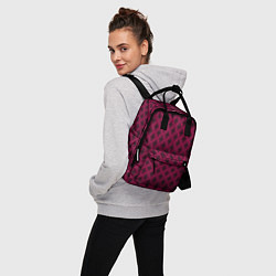 Рюкзак женский Паттерн узоры тёмно-розовый, цвет: 3D-принт — фото 2