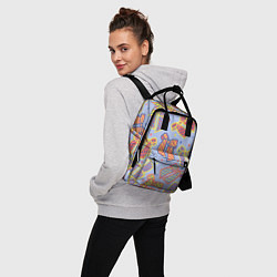 Рюкзак женский Узор с яркими разноцветными бантами в горошек, цвет: 3D-принт — фото 2