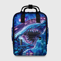 Рюкзак женский Фиолетовая акула, цвет: 3D-принт