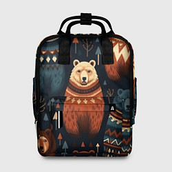 Рюкзак женский Медведи индейцы, цвет: 3D-принт
