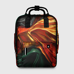 Рюкзак женский Оранжевая и зеленый абстракция, цвет: 3D-принт