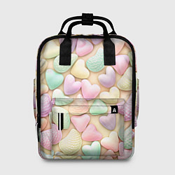 Рюкзак женский Сердечки розовые конфетки, цвет: 3D-принт