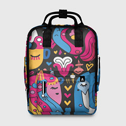 Рюкзак женский Абстрактные единороги, цвет: 3D-принт