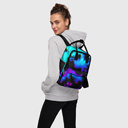 Рюкзак женский Marshmello neon space, цвет: 3D-принт — фото 2