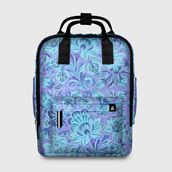 Рюкзак женский Узоры и цветы гжель паттерн, цвет: 3D-принт