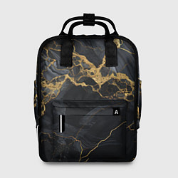 Рюкзак женский Золотой путь на черном граните, цвет: 3D-принт