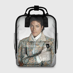 Рюкзак женский Майкл Джексон в серебряном костюме, цвет: 3D-принт