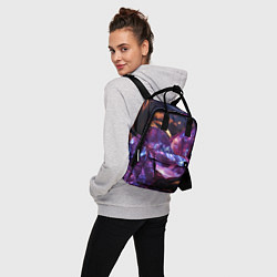 Рюкзак женский Фиолетовые комические камни, цвет: 3D-принт — фото 2