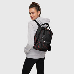 Рюкзак женский Черно-красный мрамор, цвет: 3D-принт — фото 2