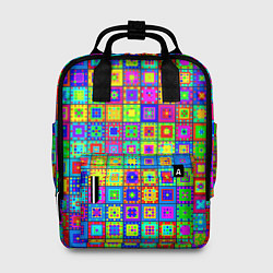 Рюкзак женский Узор из разноцветных квадратов, цвет: 3D-принт