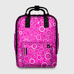 Рюкзак женский Бело-розовый паттерн пузырьки, цвет: 3D-принт