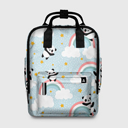 Рюкзак женский Панда на радуге, цвет: 3D-принт