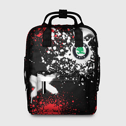 Рюкзак женский Шкода на фоне граффити и брызг красок, цвет: 3D-принт