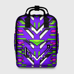Рюкзак женский Техно броня фиолетово-зелёная, цвет: 3D-принт