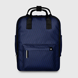 Рюкзак женский Тёмно-синий волнистые линии, цвет: 3D-принт