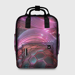 Рюкзак женский Волны и гексагон сетка, цвет: 3D-принт