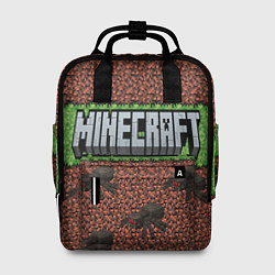Рюкзак женский Minecraft logo with spider, цвет: 3D-принт