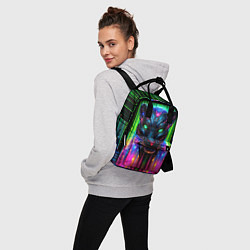 Рюкзак женский Неоновая цифровая пантера, цвет: 3D-принт — фото 2