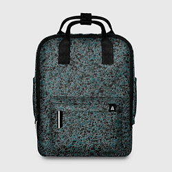 Рюкзак женский Чёрно-бирюзовый эффект объёмной текстуры, цвет: 3D-принт