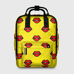 Рюкзак женский Яркий паттерн с губами, цвет: 3D-принт