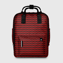 Рюкзак женский Красно-чёрный волнистые линии, цвет: 3D-принт
