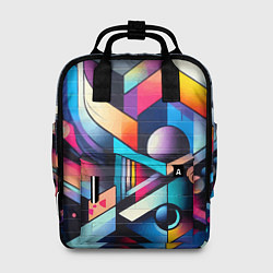 Рюкзак женский Геометрическое абстрактное граффити - нейросеть, цвет: 3D-принт
