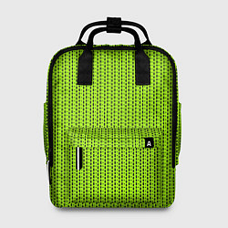 Рюкзак женский Ярко-зелёный в маленькие чёрные полоски, цвет: 3D-принт