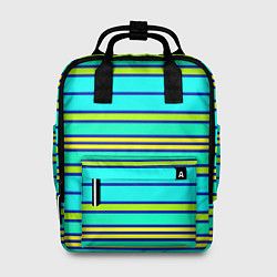Рюкзак женский Горизонтальные неоновые линии, цвет: 3D-принт