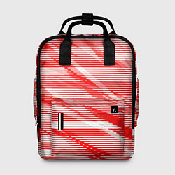 Рюкзак женский Полосатый красно-белый, цвет: 3D-принт