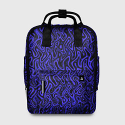 Женский рюкзак Чёрно-синий абстрактный узор