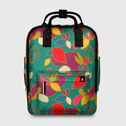 Рюкзак женский Ягодно-цветочная абстракция, цвет: 3D-принт