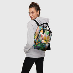 Рюкзак женский Лилии абстракция гранж, цвет: 3D-принт — фото 2
