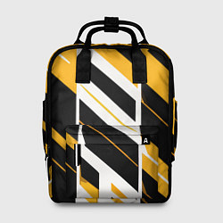 Рюкзак женский Black and yellow stripes on a white background, цвет: 3D-принт