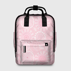 Рюкзак женский Розовый цветочный паттерн, цвет: 3D-принт